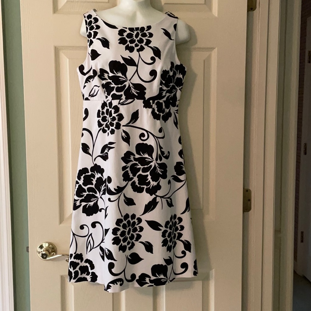 Black and white floral dress